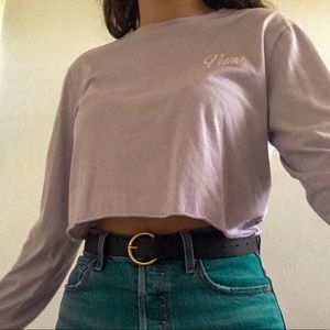 Lilac Vans Logo Cropped Tee